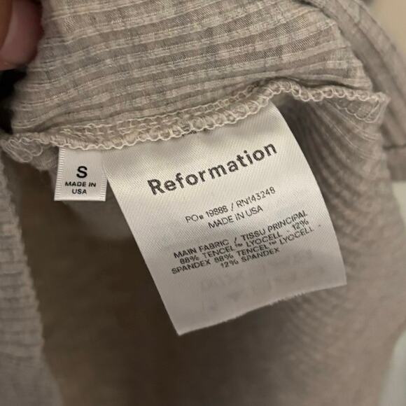 Reformation Beige Ribbed Knit Mini Dress Size Small - Picture 4 of 5